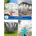 Misters For Outside Patio 63Ft(19.2M)+21 Brass Mist Nozzles+A Brass Adapter(3/4") Detachable Outdoor Misting Cooling System For Garden, Waterpark, Greenhouse, Backyard, Fan, Umbrella, Deck, Canopy