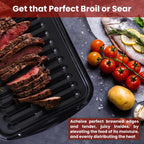 Broiler Pan For Oven Nonstick 16.75” X 13” Porcelain Nonstick Coated - Broiling Pan For Oven Withstands Heat Up To 550° F - Heavy Duty Broil Pans And Rack Circulates Heat And Drains Fat (Black)