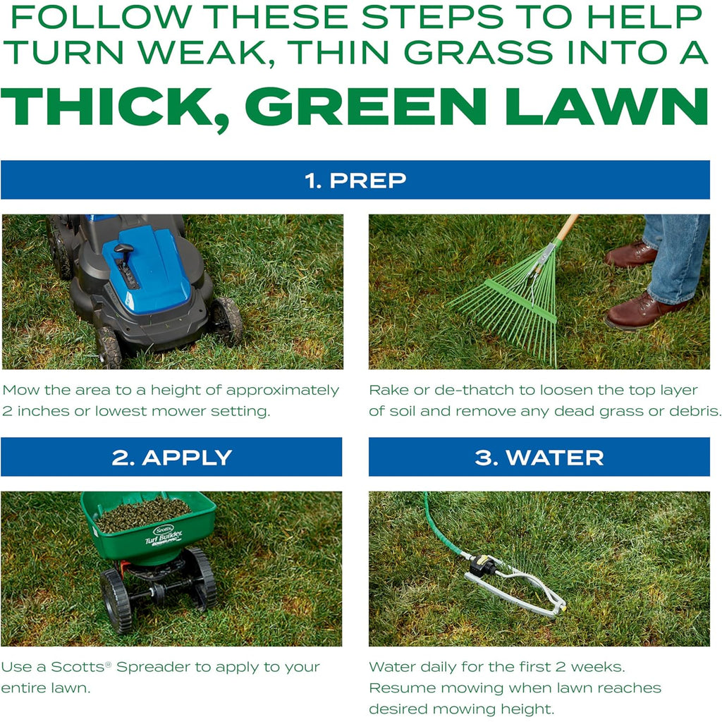 Scotts Turf Builder Thick'R Lawn Sun & Shade, 12 Lbs. | Combination Grass Seed, Lawn Fertilizer And Soil Improver, Thickens Thin Grass, Covers 1,200 Sq. Ft.