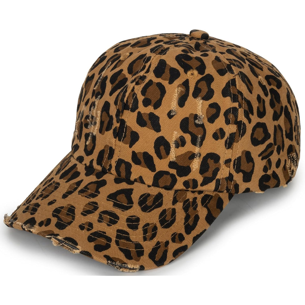 Baseball Cap for Women-Men-Adjustable Leopard Print Cotton Strapback Hats Unisex Trucker Dad Hat-Sun Hat Leopard Print