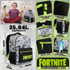 Fortnite Backpack For Kids Teens School Bookbag Travel Bag Rucksack For Vacation Sports Gifts For Kids (Black Aop)