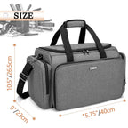 Large Capacity Hairdresser Bag With Adjustable Dividers, Travel Barber Case Holds Various Hair Cutting Tools (No Accessories), Gray