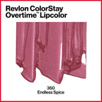Revlon Liquid Lipstick with Clear Lip Gloss, ColorStay Overtime Lipcolor, Dual Ended with Vitamin E, 360 Endless Spice, 0.07 Oz