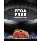 Non Stick Frying Pans, 12-Inch With Lid, Hybrid Frying Pans Nonstick,Non Stick Skillets Stainless Steel, Dishwasher & Oven-Safe, Induction Compatible Cooking Pan, Pfoa Free Saucier Cookware