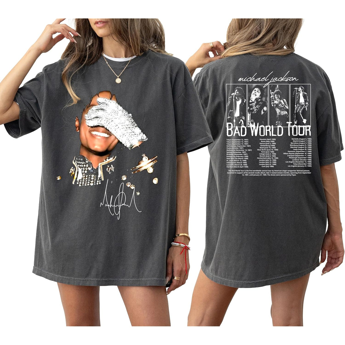 Vintage Music Legend Graphic T-Shirt, Comfort Color Retro Pop Icon Inspired Tee, Front & Back Concert Style Shirt, Classic Performer Fan Gift Multicolor
