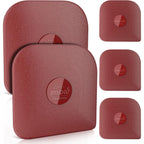 TMEDW Pan Scraper, 5 Pcs Pot Scraper, Pan Scraper Plastic, Multifunctional Scraper Tool for Kitchen, Non-Slip, Food Safe, High Heat Resistant-Red