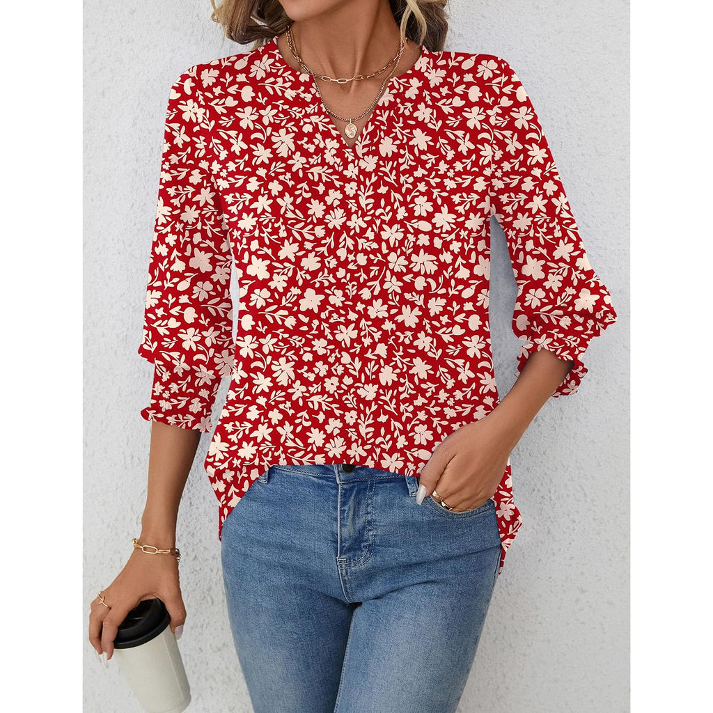 Lomon Women'S 2026 Fashion Tops 3/4 Length Sleeve Business Casual Blouses Summer Tees Shirts S-4X