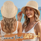 Mesh Woven Bucket Sun Hats For Women Floppy Wide Brim Beach Bucket Hat Foldable Lightweight Uv Protection Summer Cap
