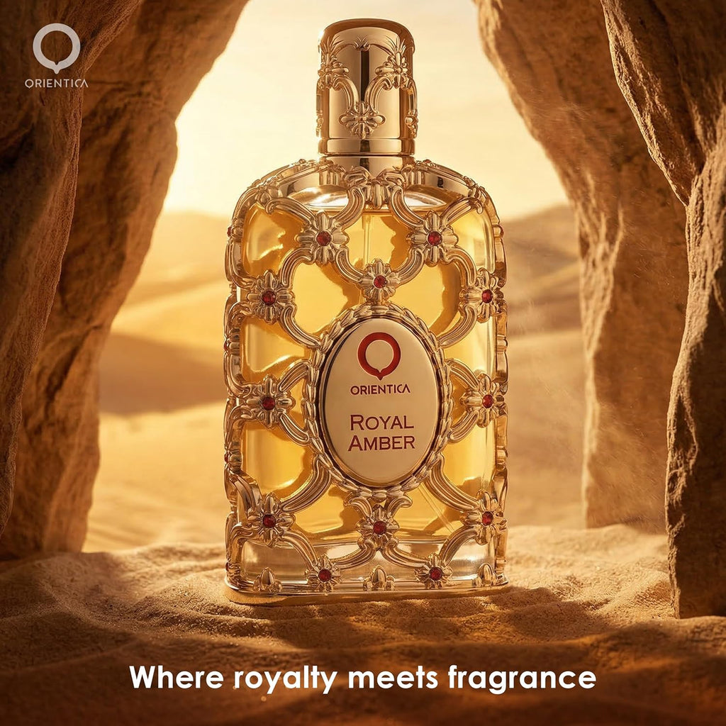 Orientica Luxury Collection Royal Amber Eau De Parfum - Bergamot, Melon, Pineapple, Fruity, Gourmand, Amber, Woody, Vanilla, Musk - Arabic Perfume for Woman & Man - 2.7oz / 80ml