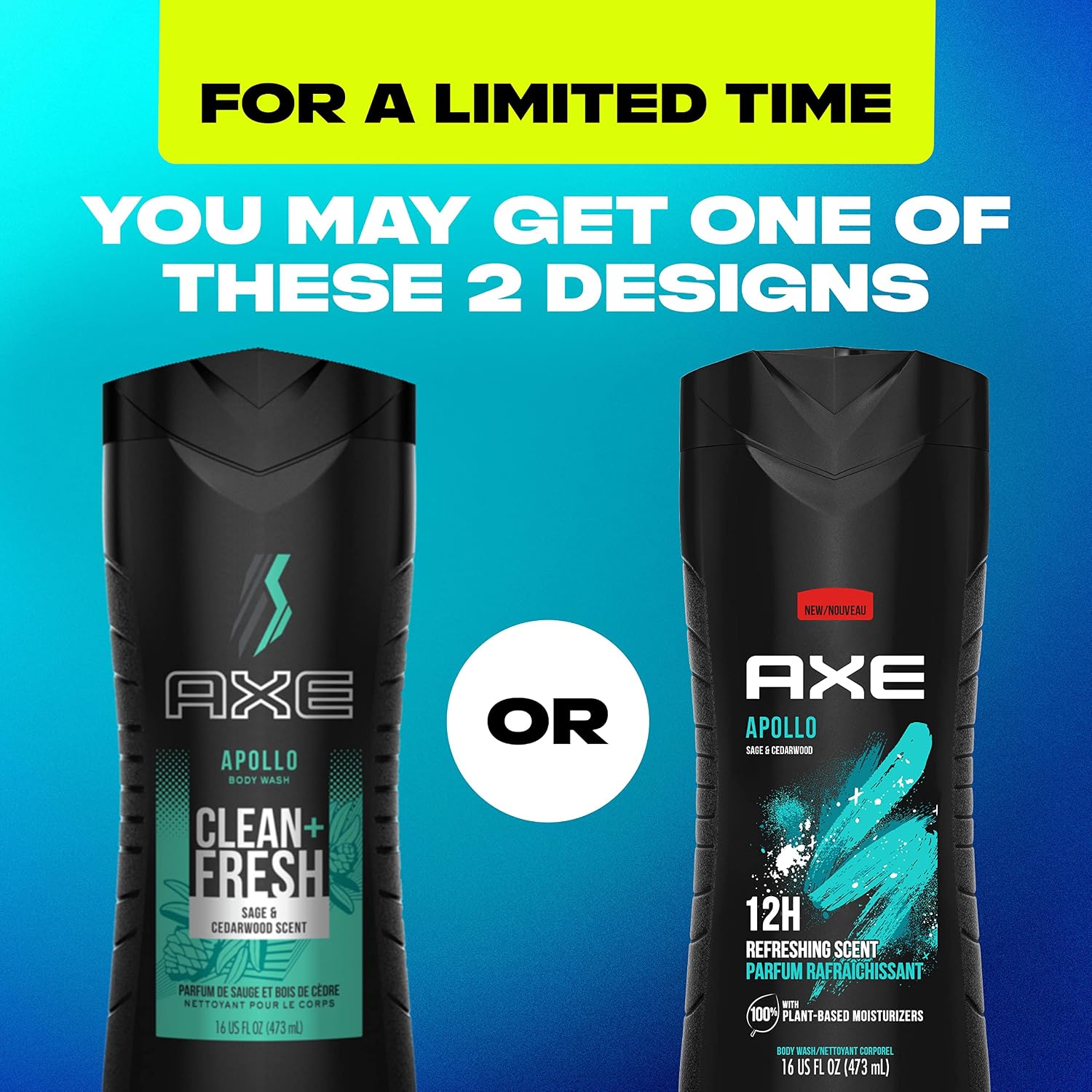 Axe Sage & Cedarwood Body Wash Apollo 4 Count For Long Lasting Freshness Men'S Body Wash With Odor-Busting Prebiotics 16 Oz