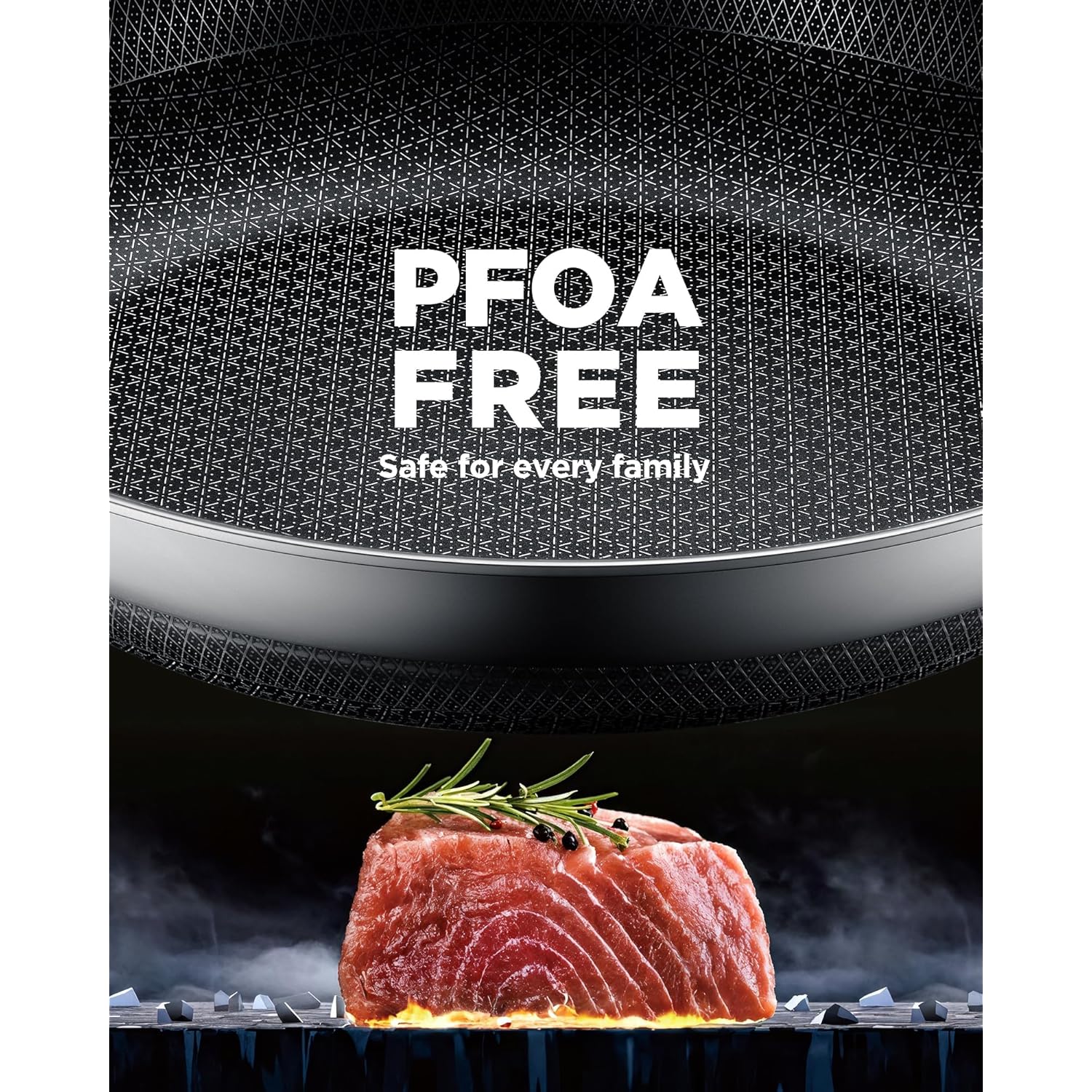 Non Stick Frying Pans, 12-inch with Lid, Hybrid Fajita Pans Nonstick,non stick Skillets Stainless Steel, Dishwasher & Oven-Safe, Induction Compatible Cooking Pan, PFOA Free Cookware