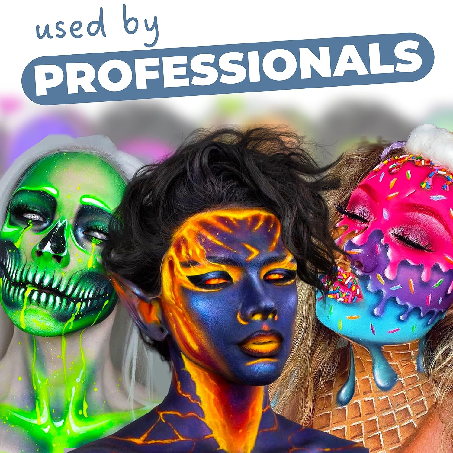 Blue Squid Pro Face Paint - Professional Water Based Single Cake Facepaint & Body Paints - Sfx Makeup, Kids Adults Face Painting For Costume, Halloween, Cosplay - Classic Black 90G / 3Oz