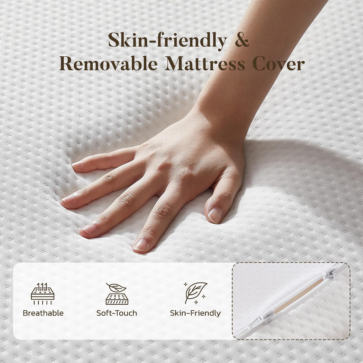 8 Inch Full Size Mattress In A Box, Memory Foam Mattress For Breathability & Pressure Relief, Ideal For Guest Room, Dormitory, Bunk Bed