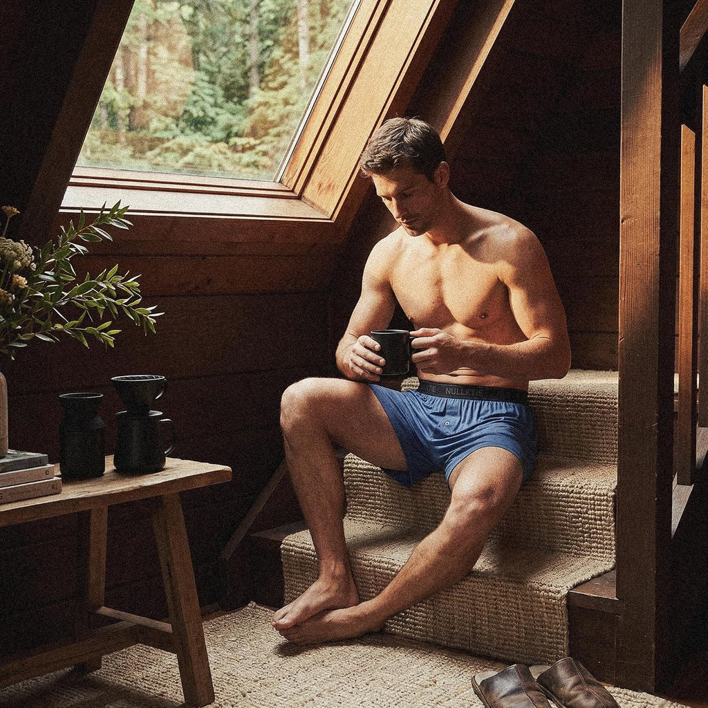 Soft Cooling Men'S Boxer Shorts，Viscose Made From Bamboo Underwear With Button Fly, Loose Relaxed Fit Boxers