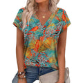 Xieerduo Womens Summer Tops Short Sleeve Shrits 2026 Trendy V Neck Spring Outfits Beach Vacation Clothes