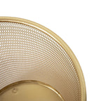 Martha Stewart Ryder Gold Mesh Metal Trash Can, 4.5 Gallon, Wastebasket For Office