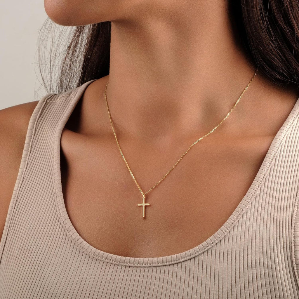 Turandoss Mothers Day Gifts for Mom Daughter Gold Cross Necklace for Women Girls, Dainty 14K Gold Plated Cross Necklace Infinity CZ Holy Mary Medal Necklaces for Women Mothers Day Gifts for Mom