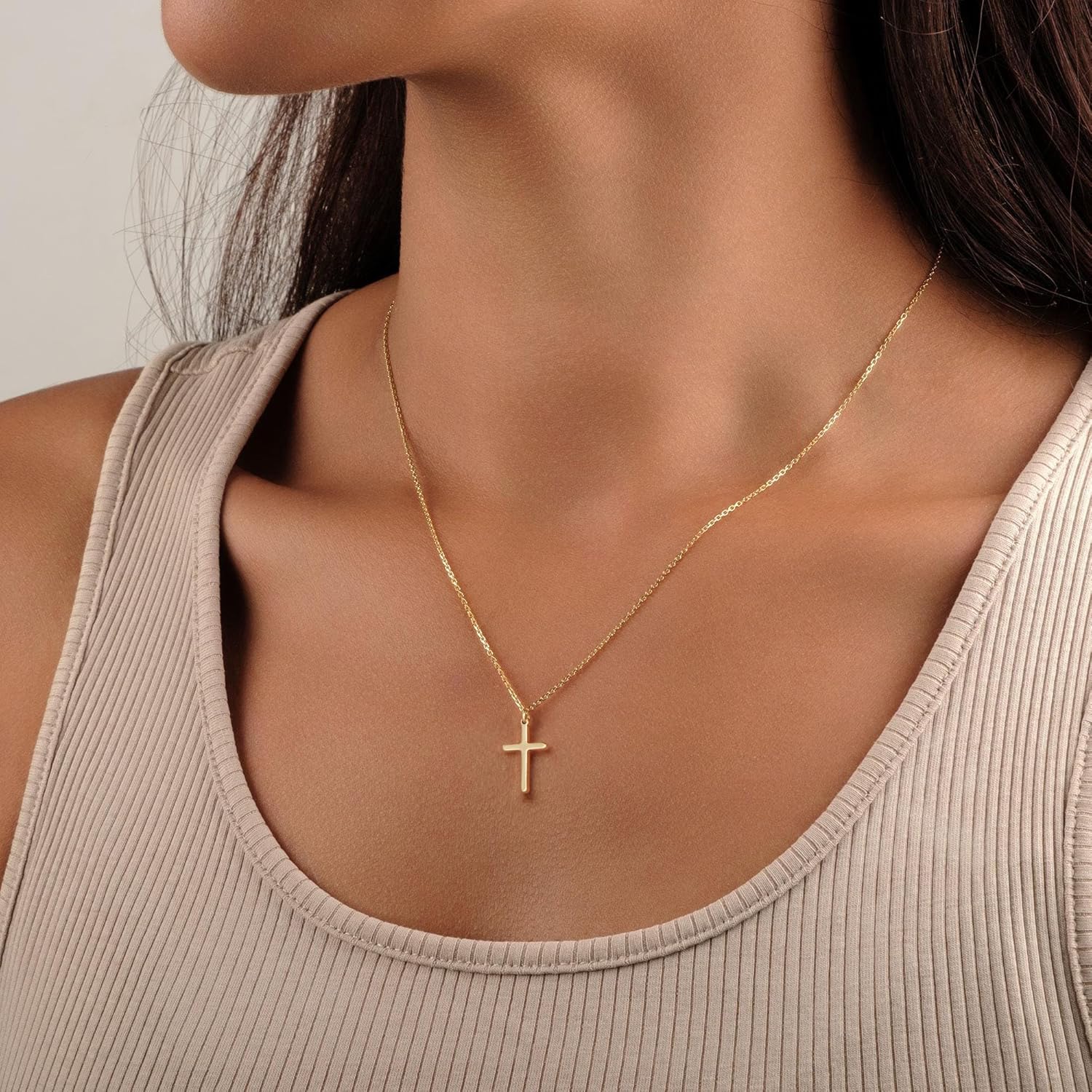 Turandoss Mothers Day Gifts for Mom Daughter Gold Cross Necklace for Women Girls, Dainty 14K Gold Plated Cross Necklace Infinity CZ Holy Mary Medal Necklaces for Women Mothers Day Gifts for Mom