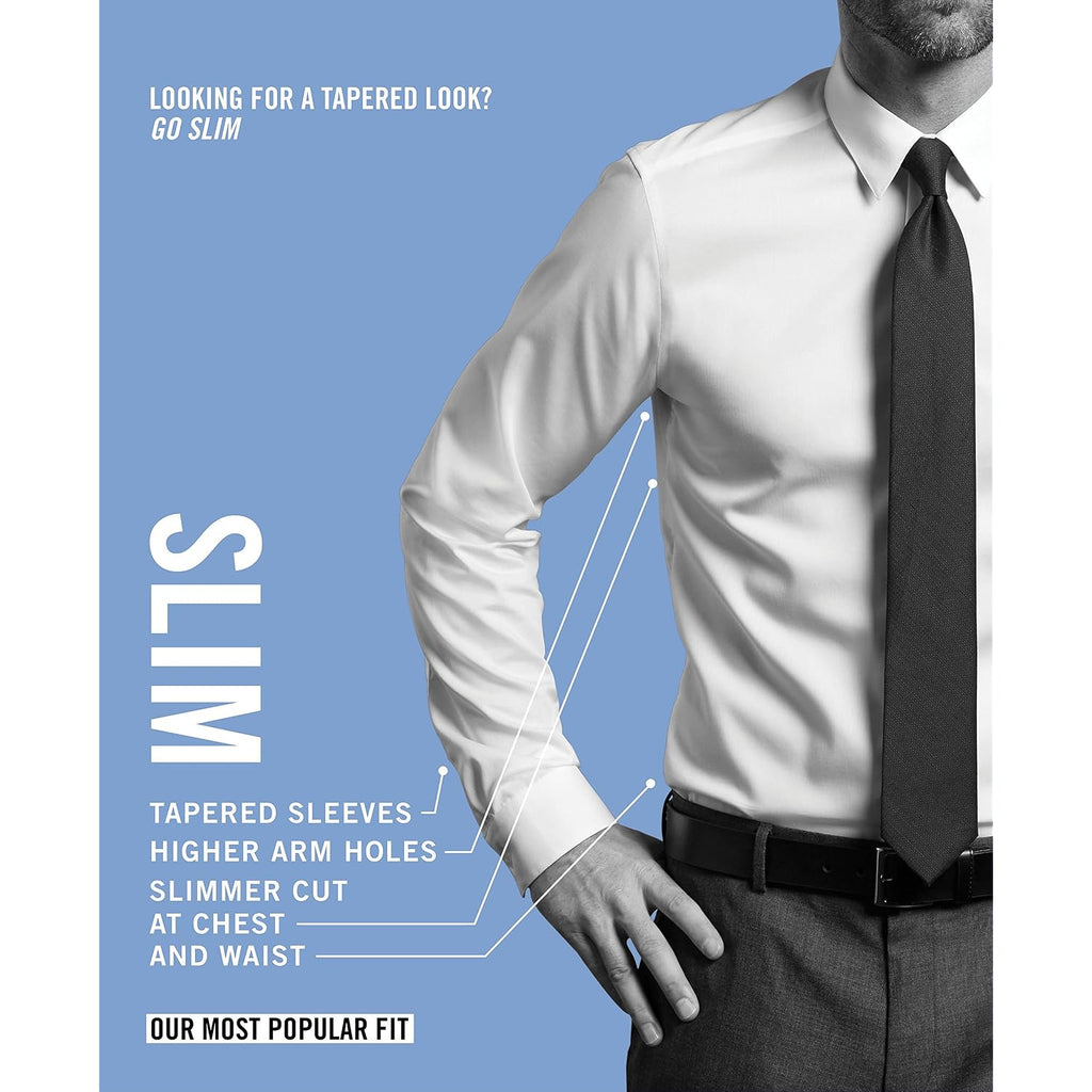 Calvin Klein Men'S Slim Fit Non-Iron Herringbone Dress Shirt