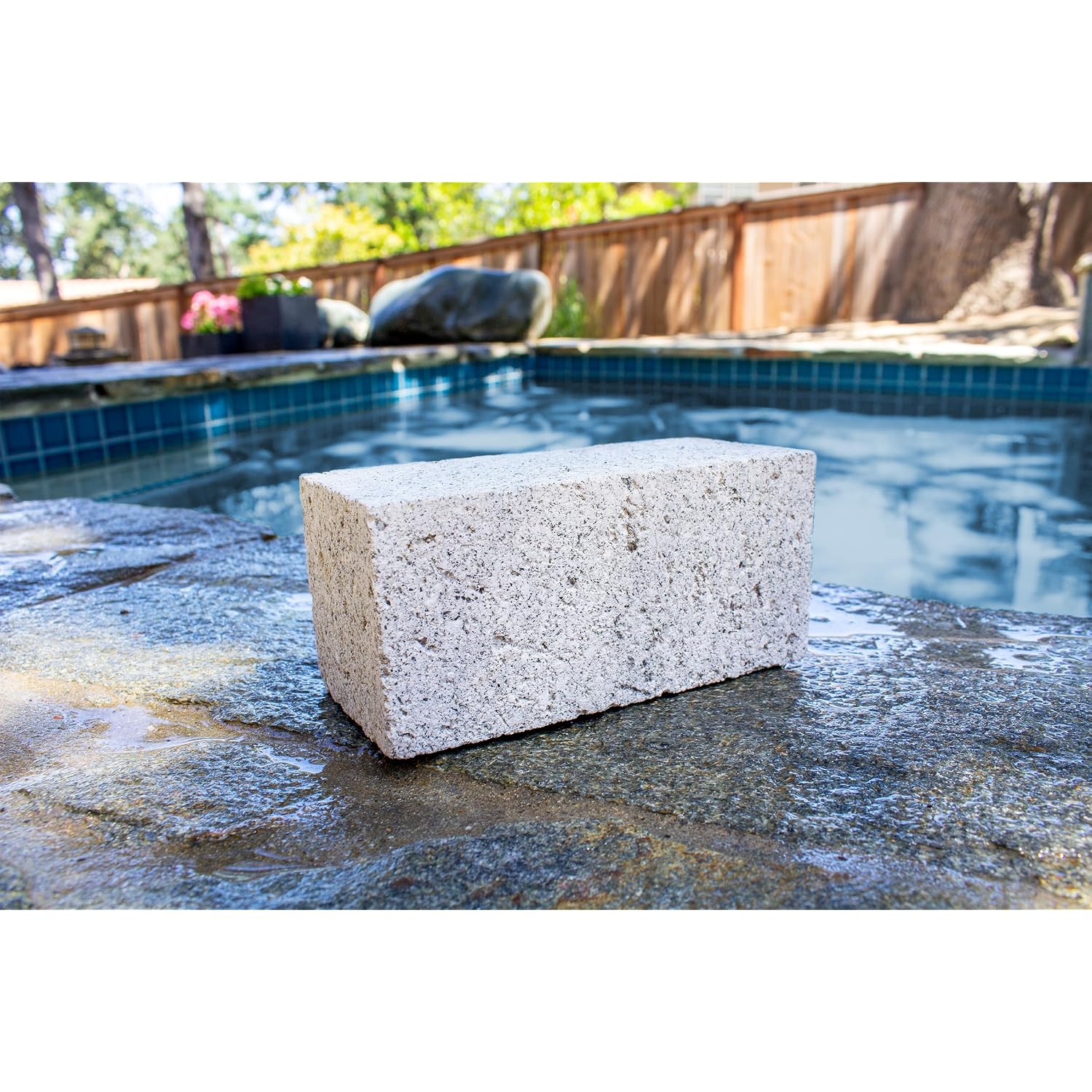 Poolmaster Extra Large Pumice Stone For Pool And Spa Cleaning, Removes Calcium, Hard Water And Mineral Stains From Tile, Grout And Concrete, Pro Size