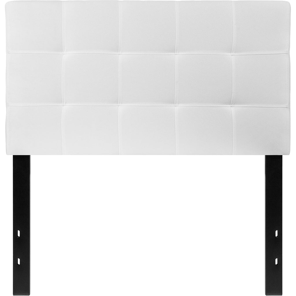 Emma + Oliver Quilted Tufted Upholstered Twin Size Headboard In White Fabric