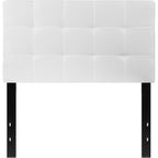 Emma + Oliver Quilted Tufted Upholstered Twin Size Headboard In White Fabric
