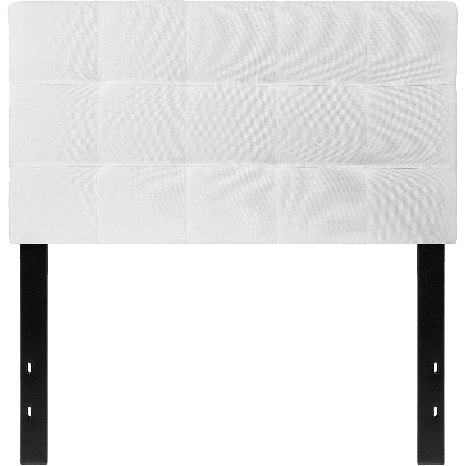 Emma + Oliver Quilted Tufted Upholstered Twin Size Headboard In White Fabric