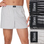 Hanes Men'S Underwear Boxers, Originals Ultimate Cotton-Stretch Woven Moisture-Wicking Multipack Boxer