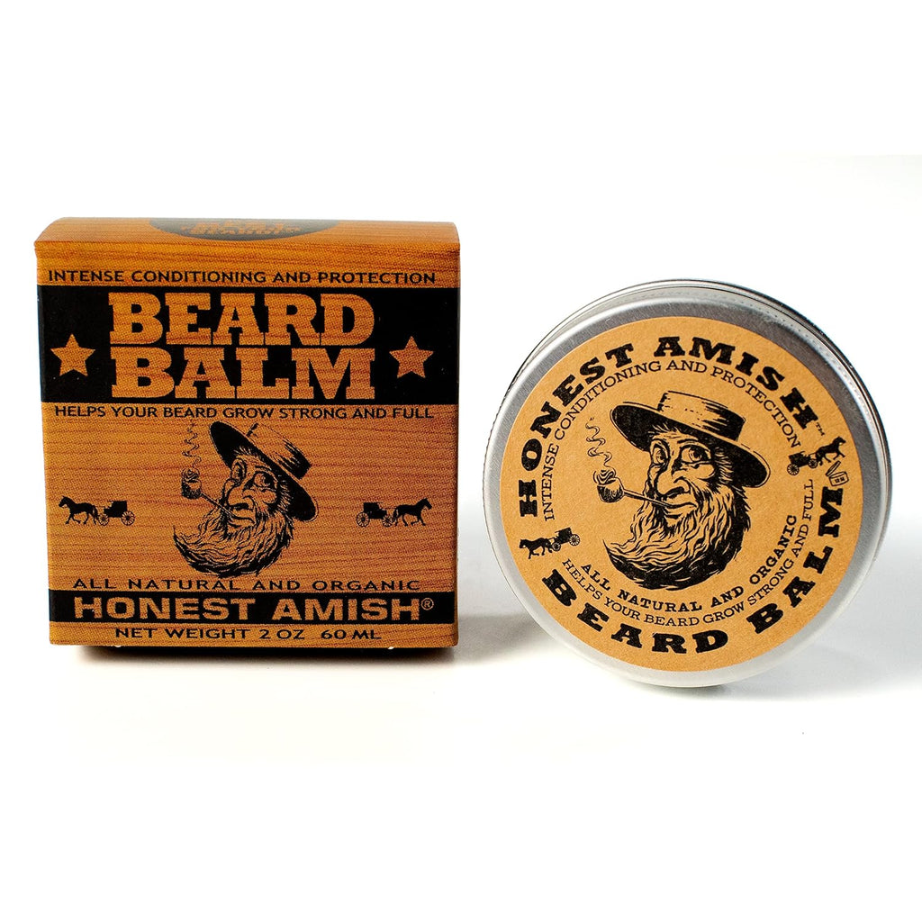 Honest Amish Beard Balm Leave-in Conditioner - Made with only Natural and Organic Ingredients - 2 Ounce Tin