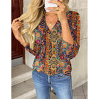 Womens Roll Up Long Sleeve Tops V Neck Shirts Dressy Casual Work Blouses S-2XL
