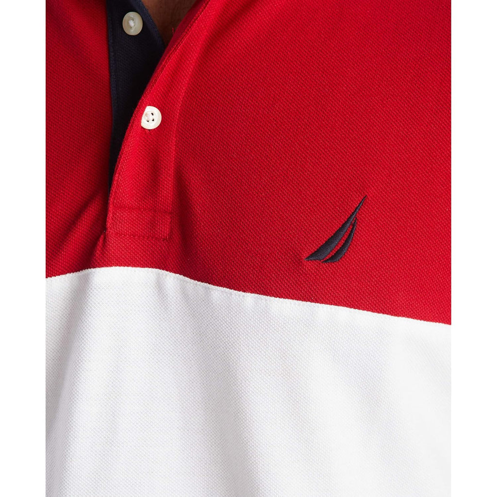 Nautica Men'S Short Sleeve 100% Cotton Pique Color Block Polo Shirt