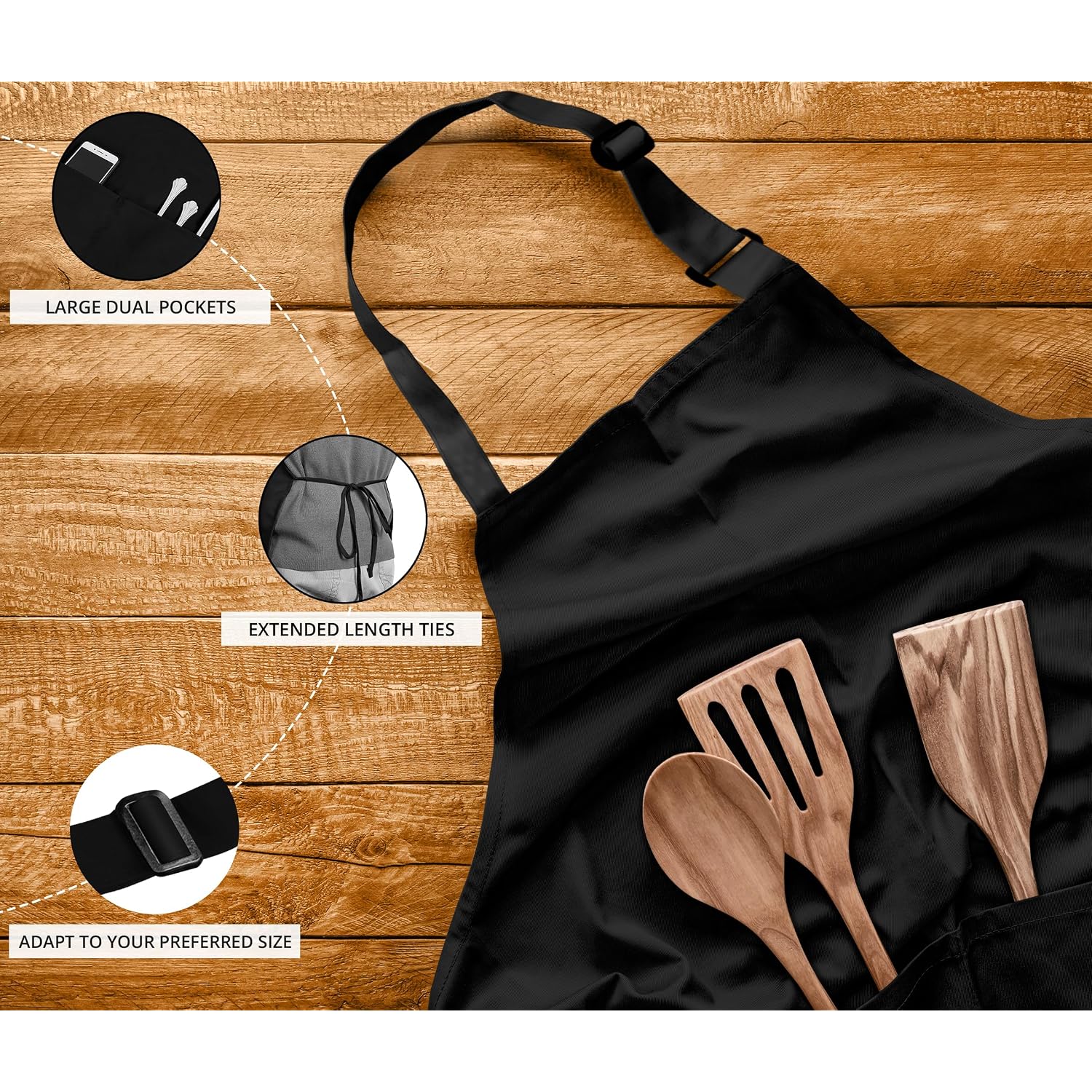 Utopia Kitchen 10 Pack Bib Apron Adjustable With 2 Pockets, Water And Oil Resistant, Cooking Kitchen Chef Apron For Women Men