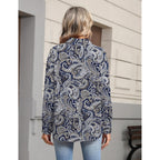 Button Down Shirts for Women Dressy Casual Floral Printed Collared Chiffon Blouse Long Sleeve Business Work Tops