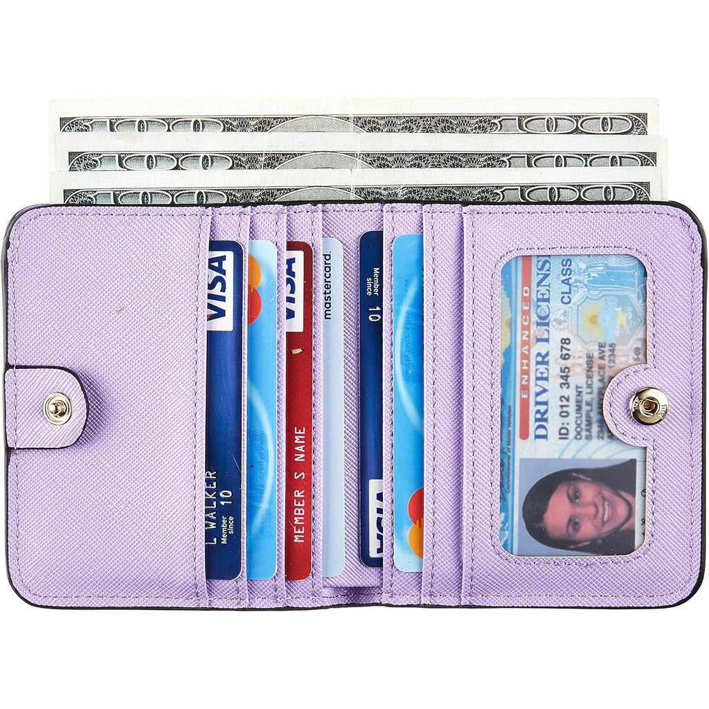 Toughergun Women’s Small Slim Leather Wallet with RFID Protection, Compact Bifold Mini Purse with Clear ID Window