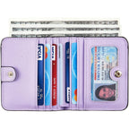 Toughergun Women’s Small Slim Leather Wallet with RFID Protection, Compact Bifold Mini Purse with Clear ID Window