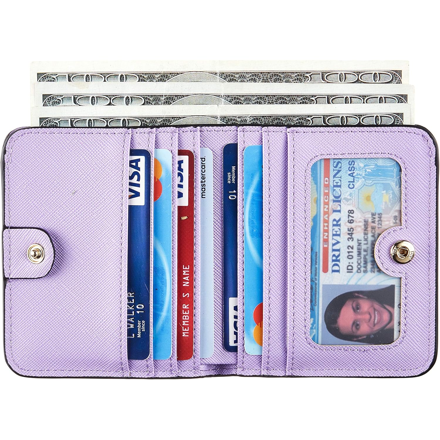 Toughergun Women’s Small Slim Leather Wallet with RFID Protection, Compact Bifold Mini Purse with Clear ID Window