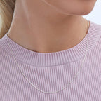Amazon Essentials Sterling Yellow Gold or Silver Thin 0.8mm Box Chain Necklace
