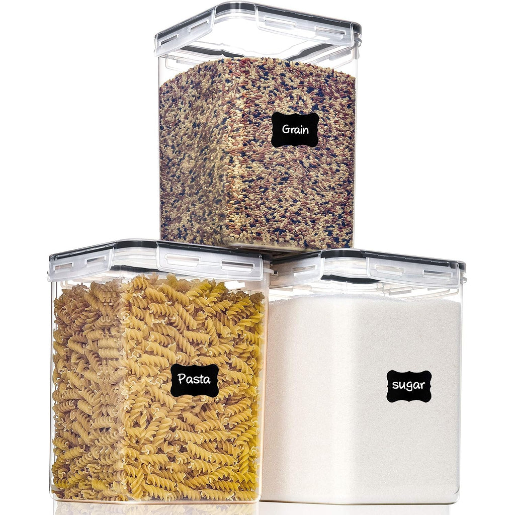 Pantrystar Large Food Storage Containers With Lids Airtight 5.2L /176Oz, For Flour, Sugar, Baking Supply, 3Pcs Bpa Free Plastic Canisters For Kitchen Pantry Organization