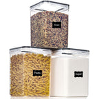 Pantrystar Large Food Storage Containers With Lids Airtight 5.2L /176Oz, For Flour, Sugar, Baking Supply, 3Pcs Bpa Free Plastic Canisters For Kitchen Pantry Organization