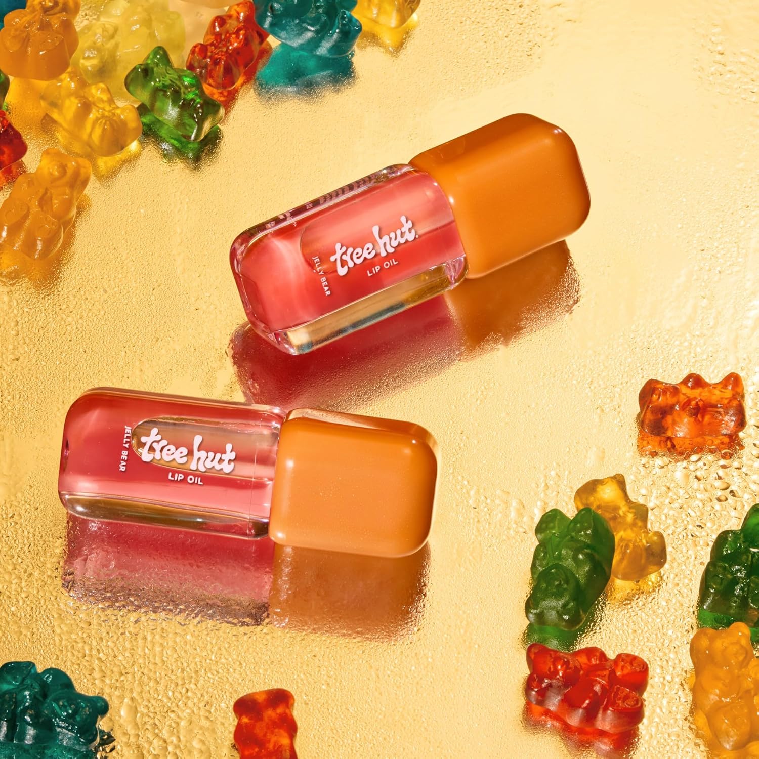 Tree Hut Jelly Bear Hydrating Lip Oil, Sheer Glossy Lip Oil, Non-Sticky Moisturizing Formula for Soft, Smooth Lips, Sweet Fruity Scent, 0.11 fl oz