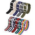Meekoo 10 Pieces Nylon Watch Strap Military Replacement Watch Band With Stainless Steel Buckle For Men And Women'S Band Replacing, 18 Mm(Classic Colors)