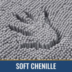 Arotive Bathroom Rugs 30x20, Extra Soft Absorbent Shaggy Chenille Bath Rugs, Machine Washable Rubber Backing Non-Slip Bath Mats for Bathroom Floor Tub and Shower, Home Decor Accessories, Grey