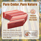 Cedar Blocks For Closet Storage,100% Aromatic Red Ceder Blocks Cedar Planks Chips 16Pcs For Closet Drawers 100% Natural Wood Chips