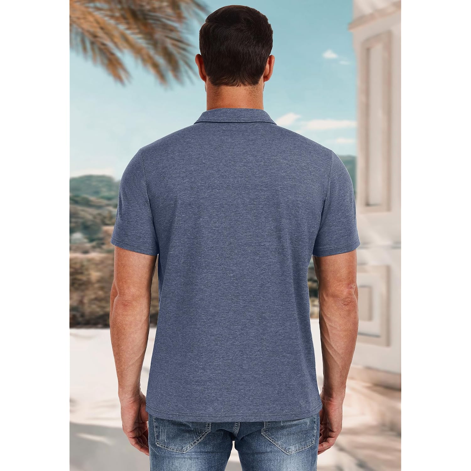 Mens Polo Shirts Short Sleeve Casual Cotton Golf Shirts Performance Polo Shirts For Men