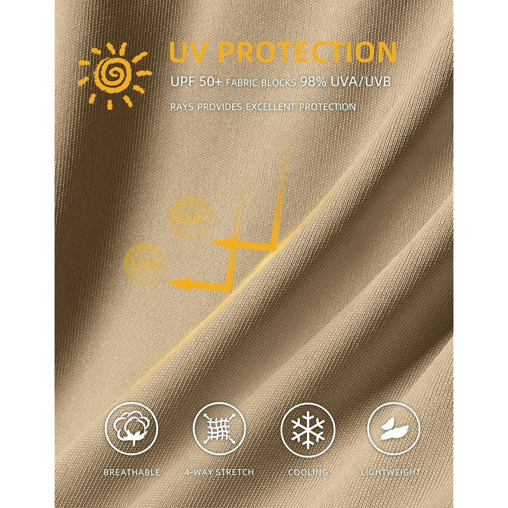 Men'S Sun Protection Shirts Upf 50+ Long Sleeve Hoodie With 2 Pockets Uv Spf Fishing Hiking Rash Guard Shirts