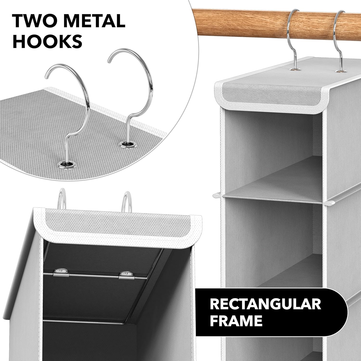 Simple Houseware 10 Shelves Hanging Shoes Organizer Holder For Closet, Grey