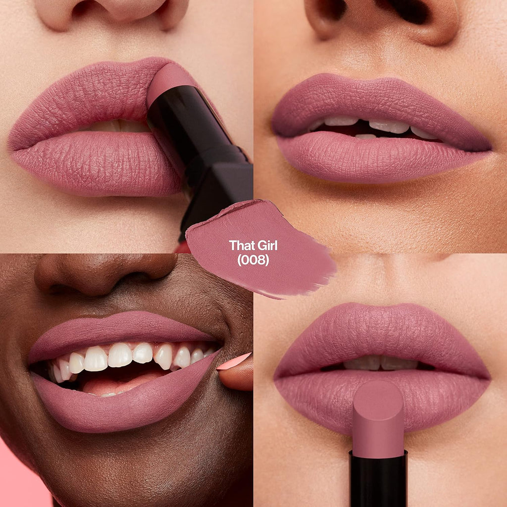 Revlon Lipstick, Colorstay Suede Ink, Built-In Primer, Infused With Vitamin E, Waterproof, Smudge-Proof, Matte Color, 008 That Girl, 0.09 Oz