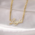 Name Necklace Personalized, 18K Gold Plated Custom Name Necklaces for Women Customized Name Plate Pendant Jewelry Gifts for Women