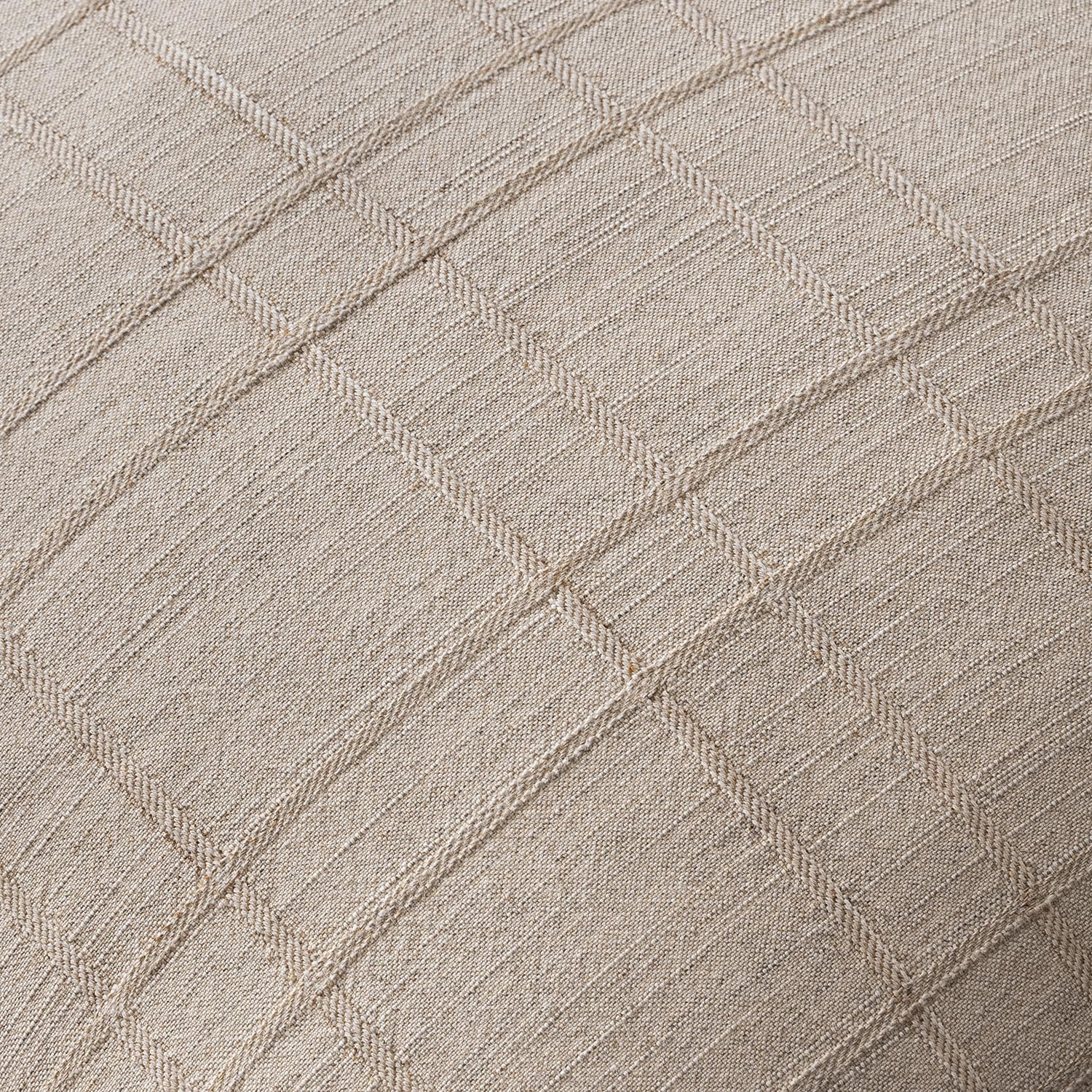 Miulee Decorative Linen Check Throw Pillow Covers Neutral Farmhouse Vintage Pillow Covers 20X20 Set Of 2 Boho Modern Home Decor For Sofa Couch Bedroom Cushion Natural Linen