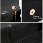 Clutch Purses for Women Formal Evening Clutch with Detachable Chain Faux Suede Purse for Wedding Party